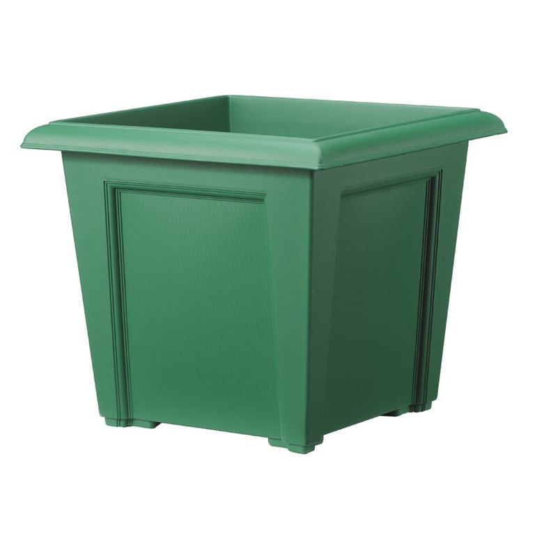 Stewart Regency Square Planter 40cm - Green Garden Container for Outdoor Planting and Home Decor