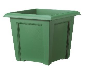 Stewart Regency Square Planter 40cm - Green Garden Container for Outdoor Planting and Home Decor