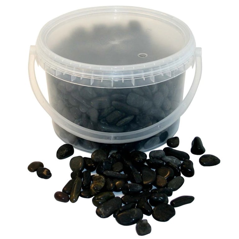 Small Black River Stones - Decorative Garden and Home Accents