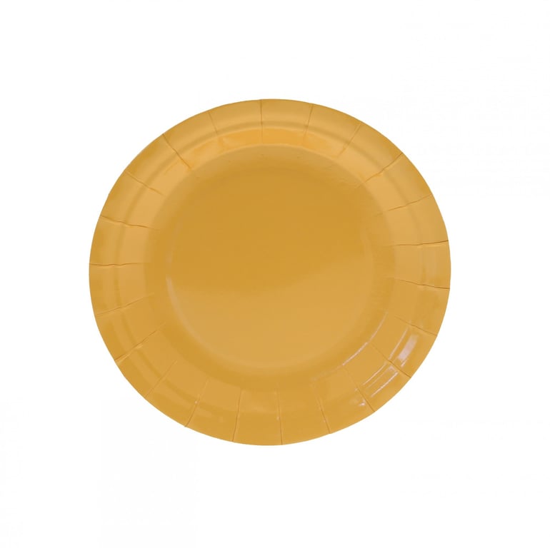 7 Inch Yellow Paper Plates - Pack of 8 Disposable Party Supplies for Home & Garden Use