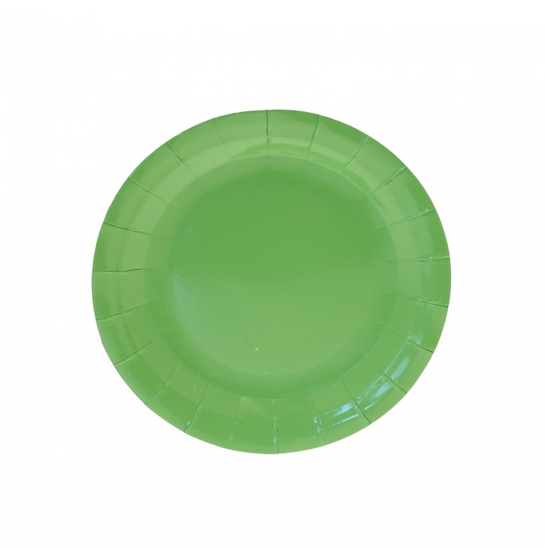 7 Inch Eco Friendly Lime Green Disposable Paper Plates Pack of 8 - Perfect for Home Parties and Events