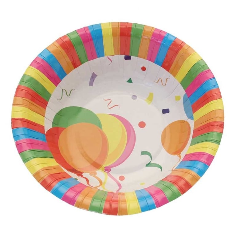 Confetti Balloons Party Bowls - Set of 8 Home Decor Event Supplies