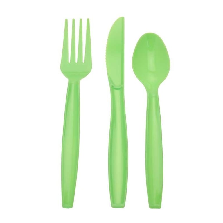 Lime Green Assorted 18 Piece Kitchen Cutlery Set