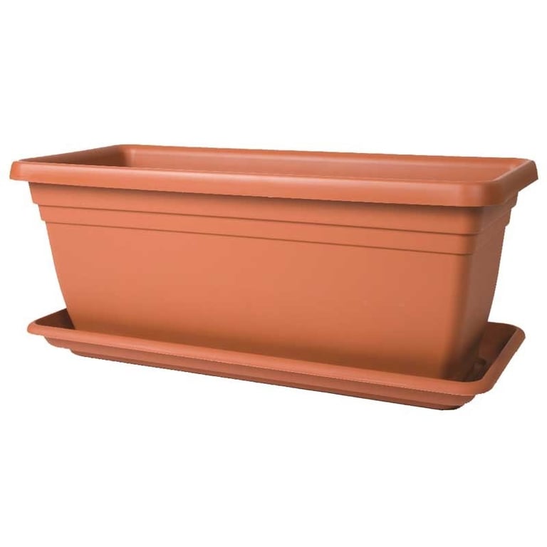 Stewart 80cm Deep Terracotta Garden Trough - Home Garden Decor Plant Container