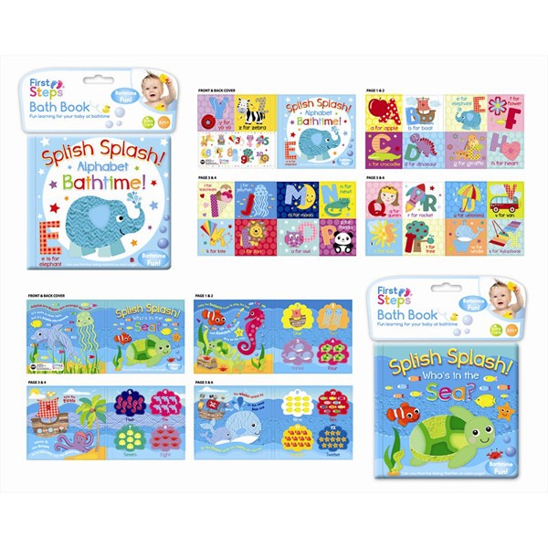 Splish Splash - Soft Baby Bath Book by First Steps, Soothing Infant Bath Time Companion
