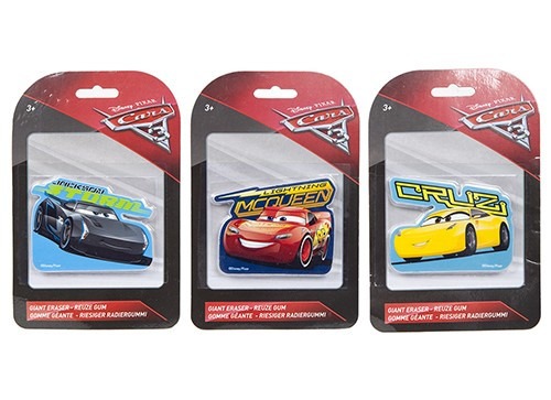 Cars 3 Jumbo Eraser Assortment Pack with Collectible Blister Card