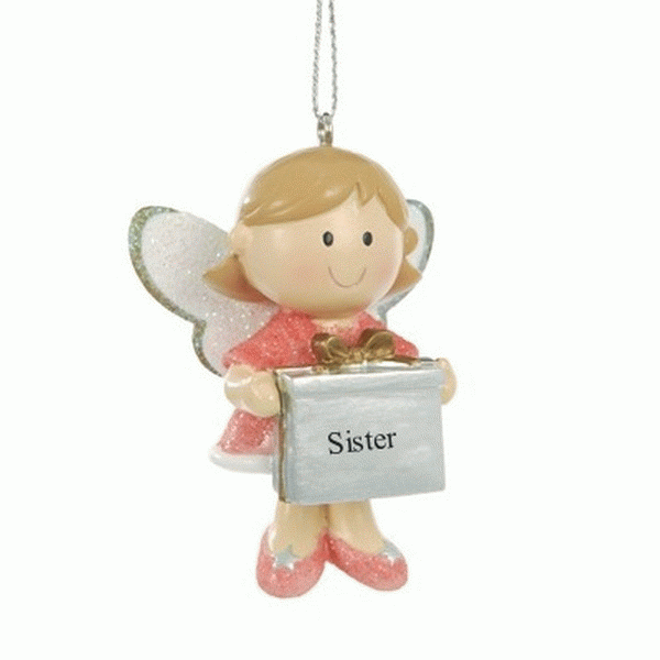 Sister Fairy Personalised Christmas Tree Decoration by Suki Gifts