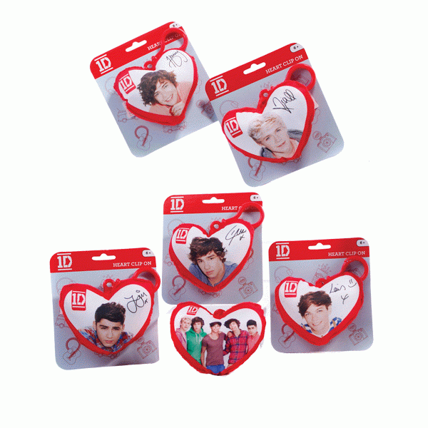 One Direction Plush Heart Bag Clip - Official 1D Collectible Accessory