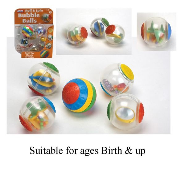 Spin & Roll Bubble Balls - 5 Pack Kids Indoor Fun Home Entertainment Toy
