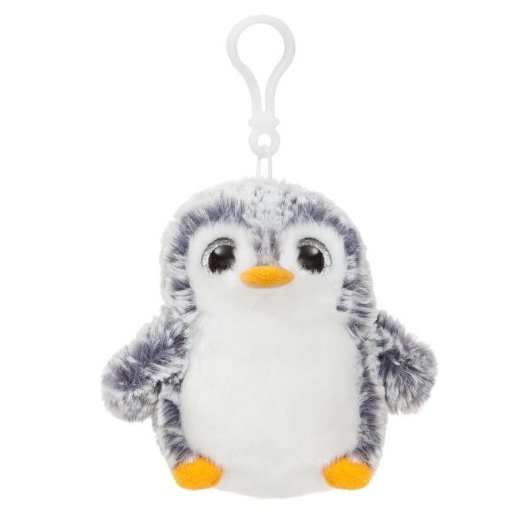 Aurora Pom Pom Grey Soft Toy Backpack Clip Accessory