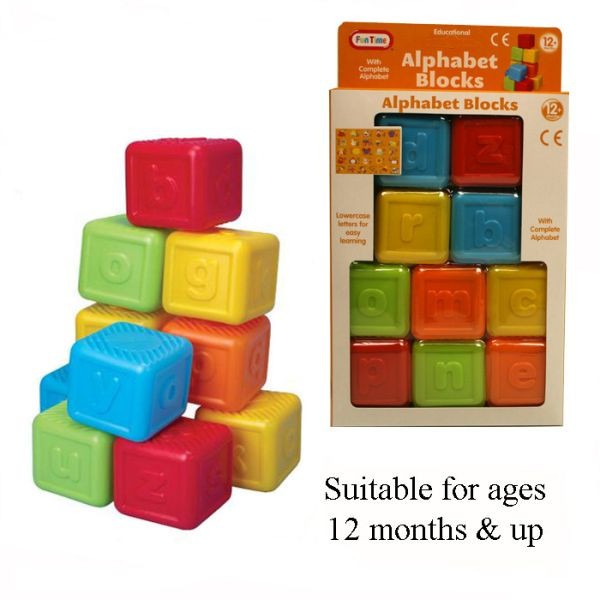 10-Piece Wooden Educational Alphabet Blocks Set - Perfect for ABC Learning and Early Literacy Development in Children