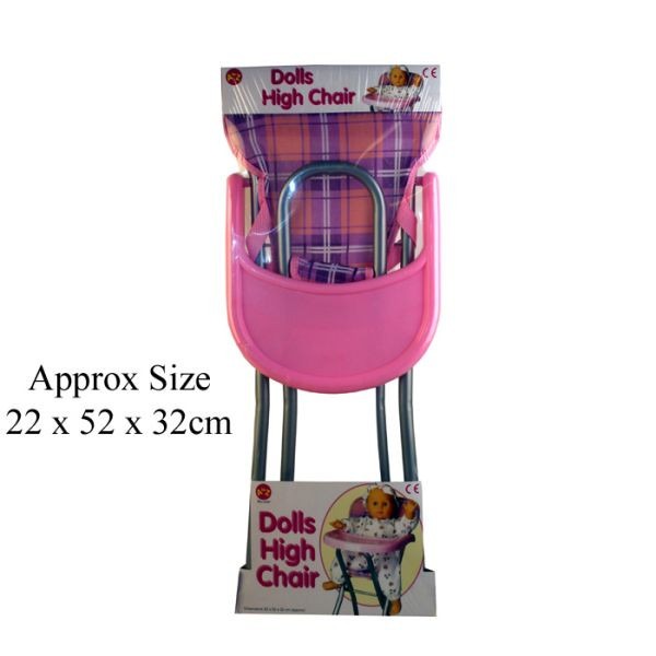 Dolls Highchair - Adjustable Feeding Station with Kitchen Accessories Set