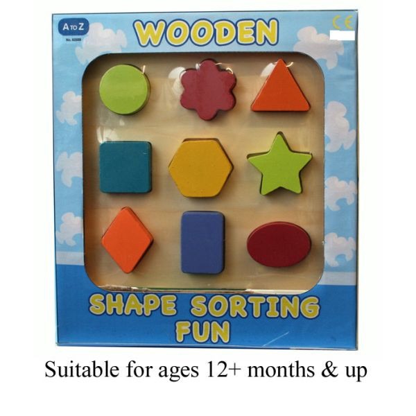 Wooden Shape Sorter by AtoZ Toys - Educational Toddler Toy for Cognitive Development and Learning Skills