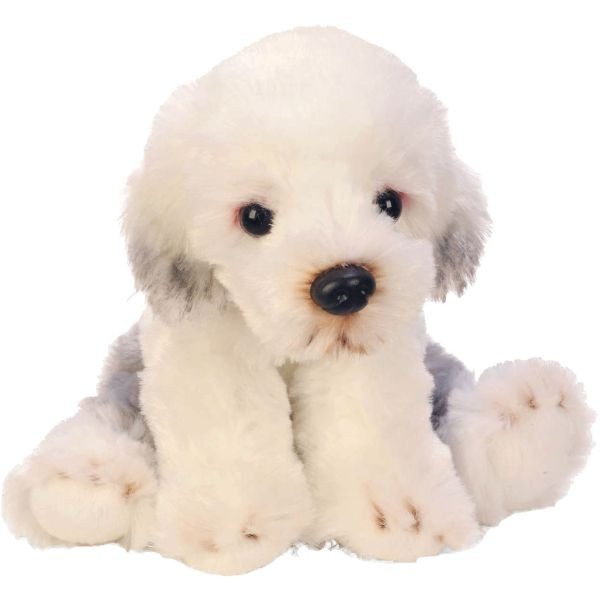Yomiko Soft Plush Sitting Sheep Dog Toy - Home Decor Animal Figurine and Fashionable Pet Accessory