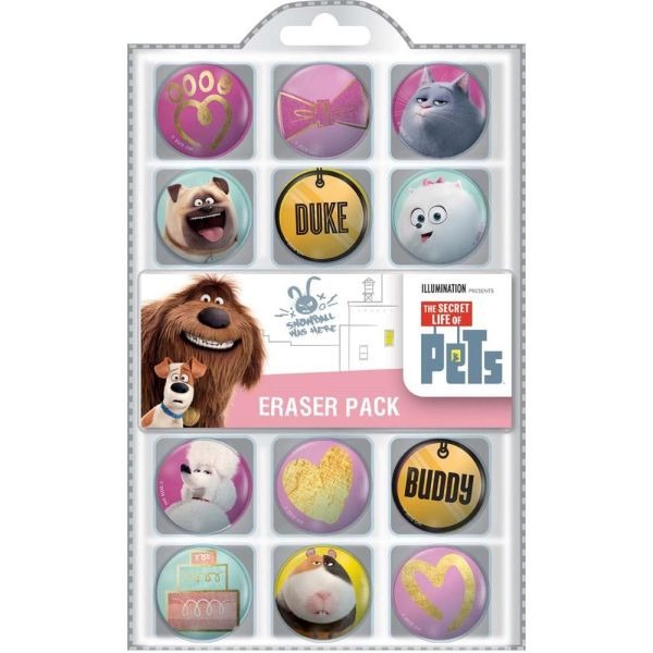 Secret Life Of Pets Novelty Erasers - Fun Pet-Themed Office Stationery