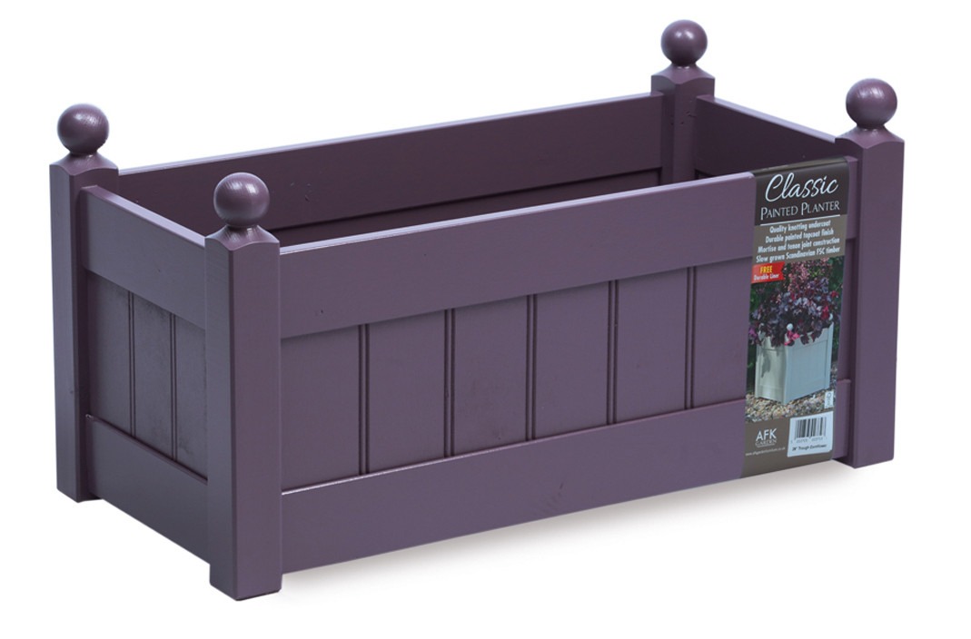 AFK Classic Painted Lavender Trough Planter, 66cm Vintage Garden Decoration