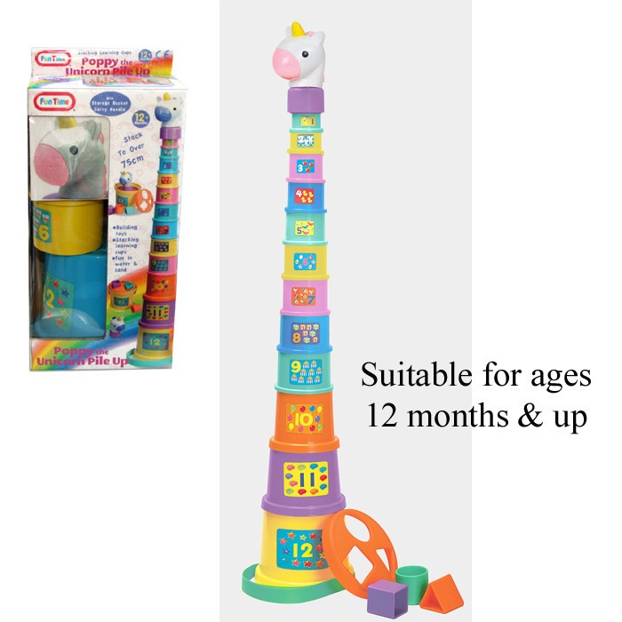 Poppy The Unicorn Pile Up Wooden Stacking Toy for Kids - Educational Playset for Creative Learning