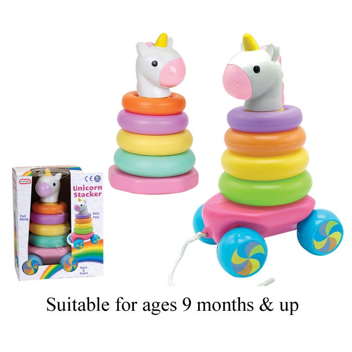 Unicorn Stacker & Pull Along - Educational Toy for Home Entertainment and Child Development
