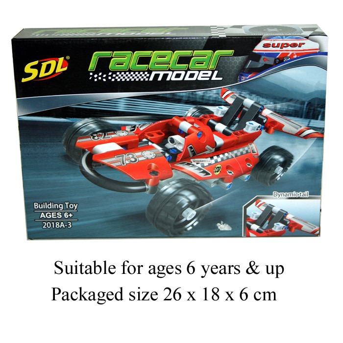 Educational Wooden Race Car Blocks Kit for Kids Construction Play Sets