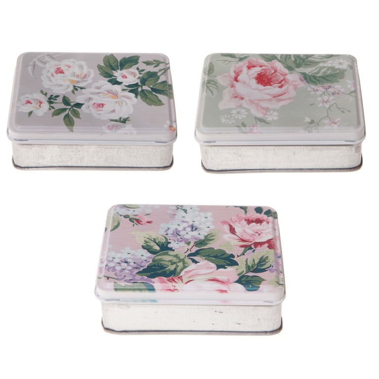 Vintage English Garden Tin - Rustic Floral Storage Container for Home Decor