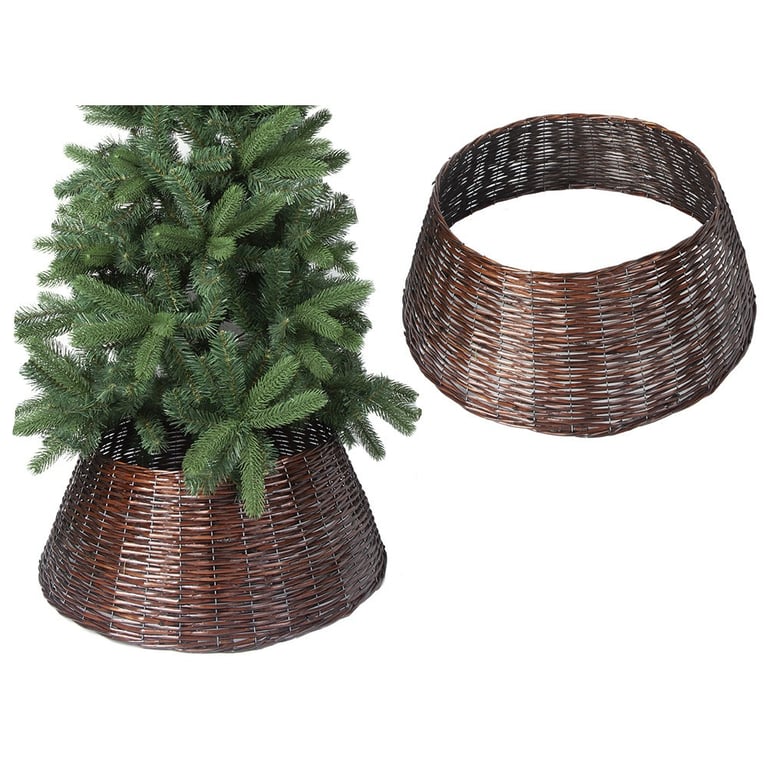 Brown Willow Christmas Tree Skirt - Elegant Home Decor for Holiday Season