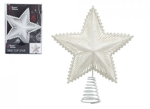 20cm Luxury Tree Top Star White - Elegant Home & Garden Decoration