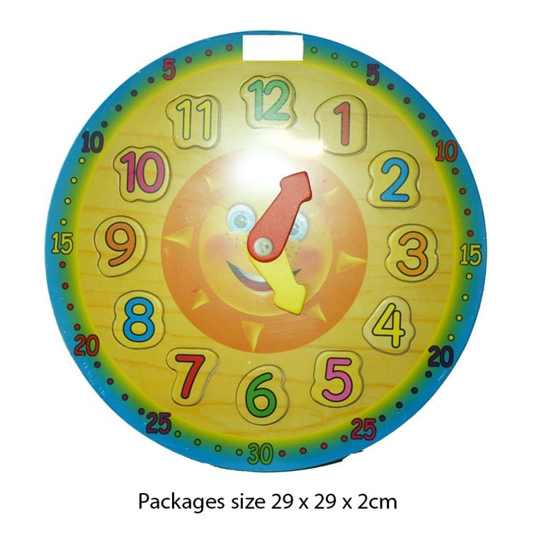 Wooden Puzzle Clock 28cm - Modern Home Decor Wall Clock