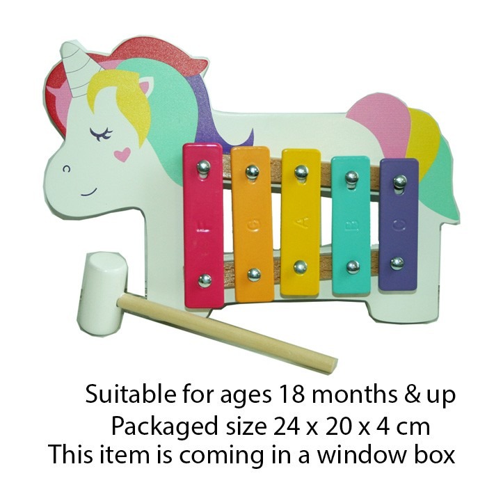 Wood Unicorn Xylophone - Educational Toy for Kids, Home Decor Music Instrument