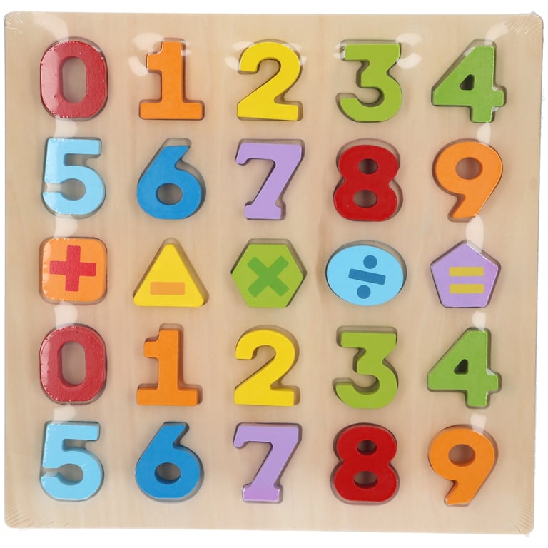 Chunky Wood Puzzle 123 - Educational Wooden Learning Toy for Kids with 123 Number Recognition Game