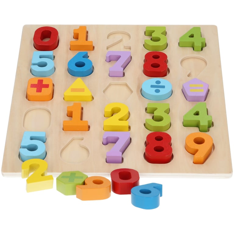 Chunky Wood Puzzle 123 - Educational Wooden Learning Toy for Kids with 123 Number Recognition Game