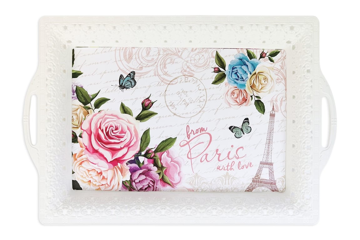 Paris Design Multi-Functional Kitchen Tray - Home Decor Storage Solution with French Elegance