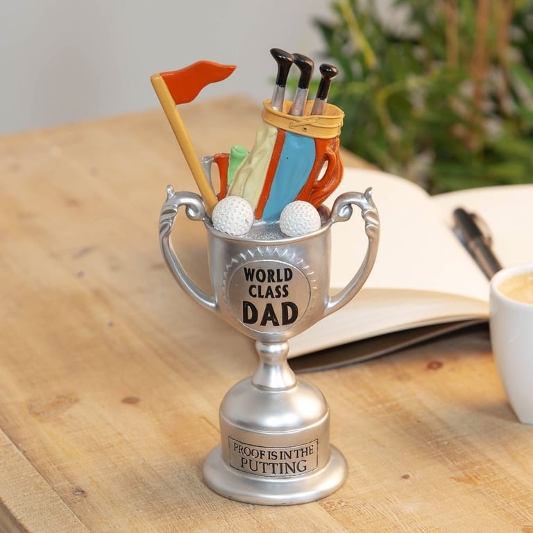 World Class Dad Proof Is In The Putting Trophy: Personalized Golfing Achievement Award for Fathers Day Gift