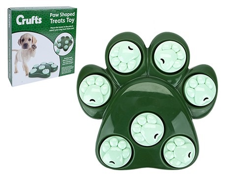 Crufts Durable Paw Shape Dog Treat Toy - Chewing and Training Aid for Pets