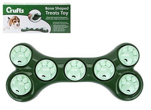 Crufts Durable Bone Shape Dog Treat Toy - Long Lasting Edible Chew Toy for Pets
