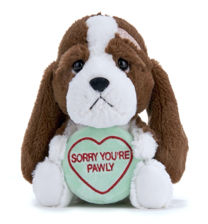 Love Hearts Sorry Youre Pawly Dog Plush Toy 18cm Stuffed Animal