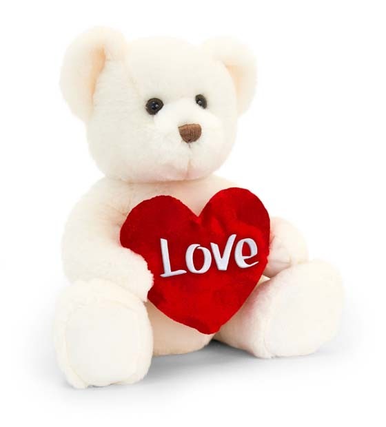 Cream Chester Bear With Heart - 25cm Soft and Cuddly Stuffed Animal Teddy Bear