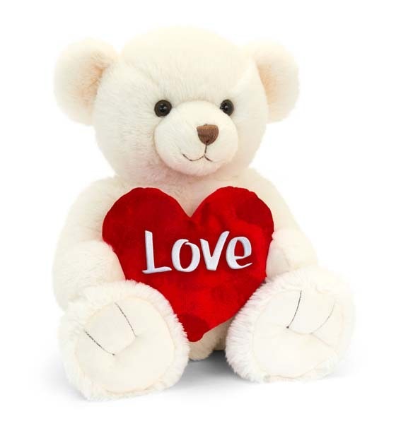 Cream Snuggles 30cm Plush Heart Bear Stuffed Animal