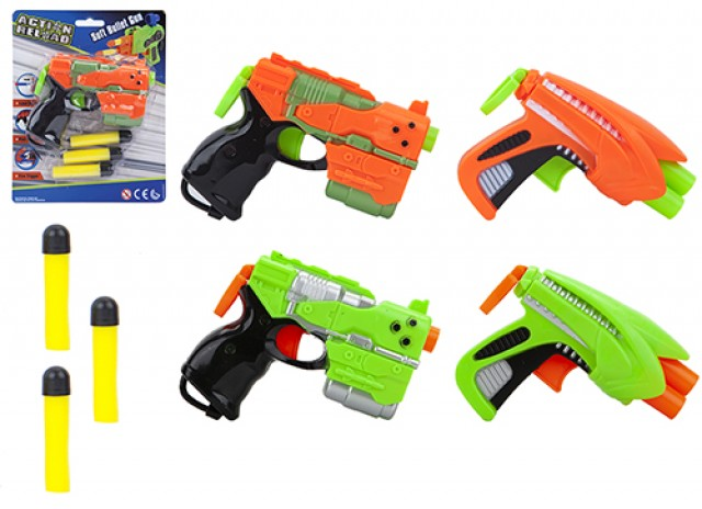 14cm Neon Soft Dart Gun - Assorted Darts Included, Perfect Party Game Equipment for Home Use