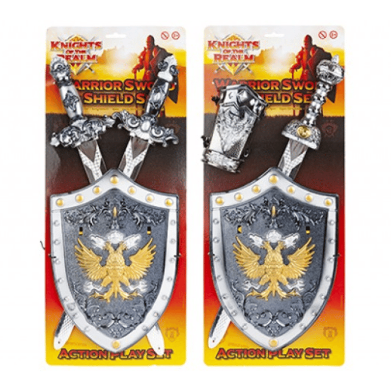 Knight Playset with Sword & Shield - Home Playset for Kids with Toy Castle and Pretend Knight Equipment