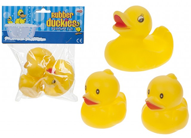 Rubber Ducks - Pack of 3 Waterproof Bath Toys for Kids Home Decor