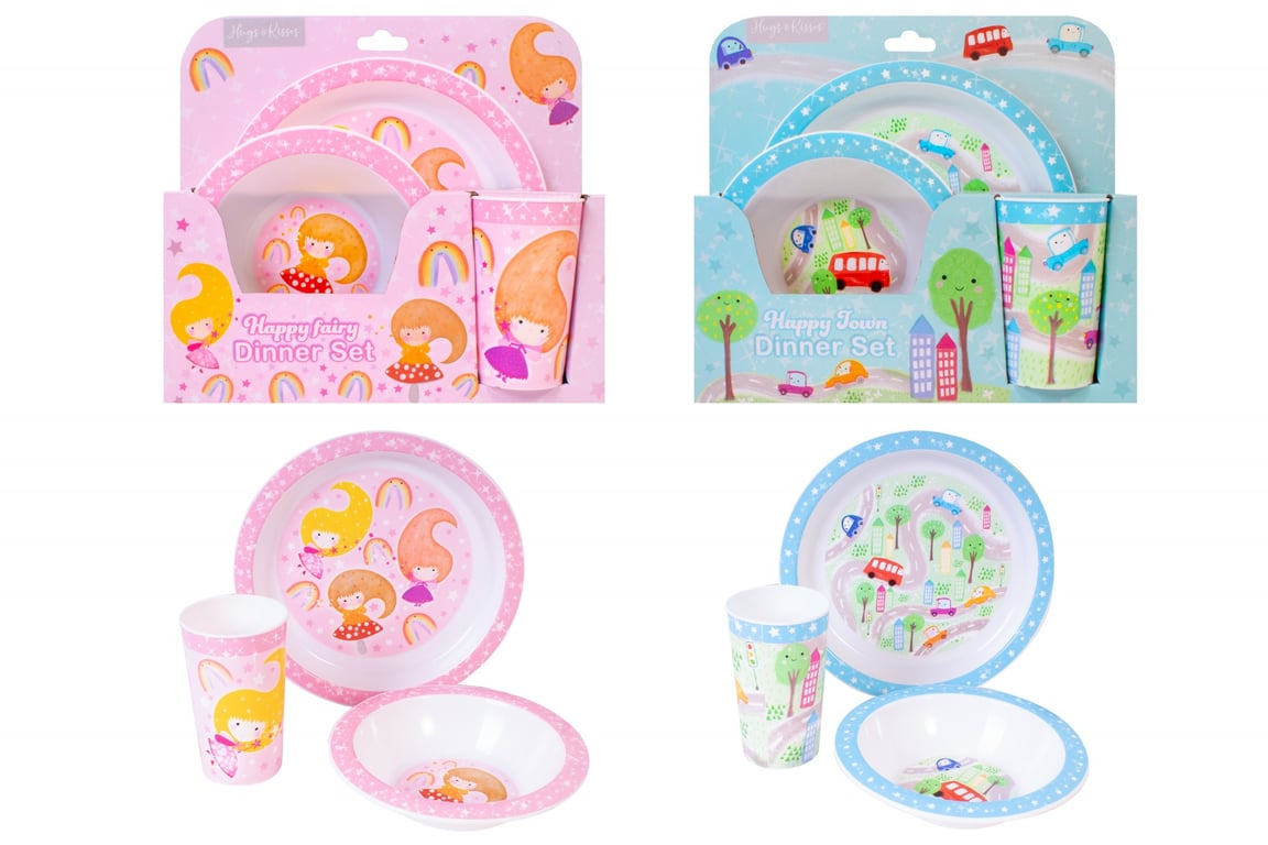 Happy Town Ceramic Family Dinnerware Set - Complete Tableware Set for Casual Home Dining