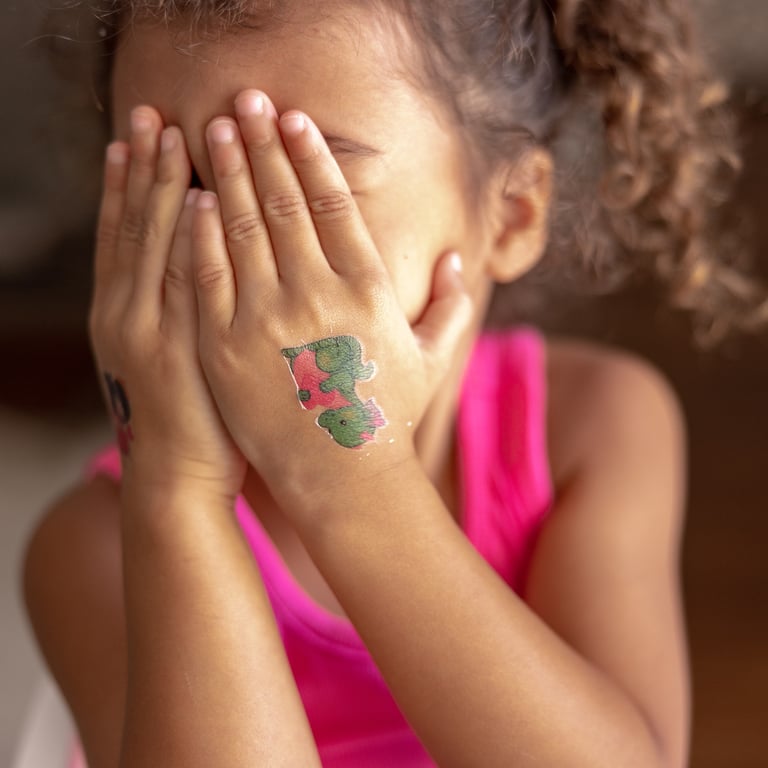 My First Temporary Tattoos - Pink, Non-Toxic & Reusable Body Art for Kids