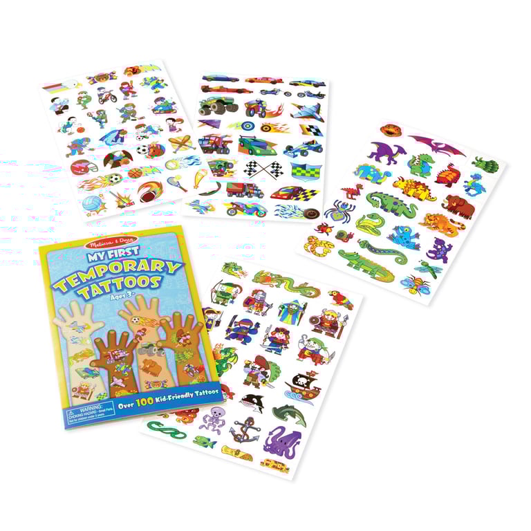 Blue Temporary Tattoos - Fun and Easy to Apply for Kids First Tattoos Experience