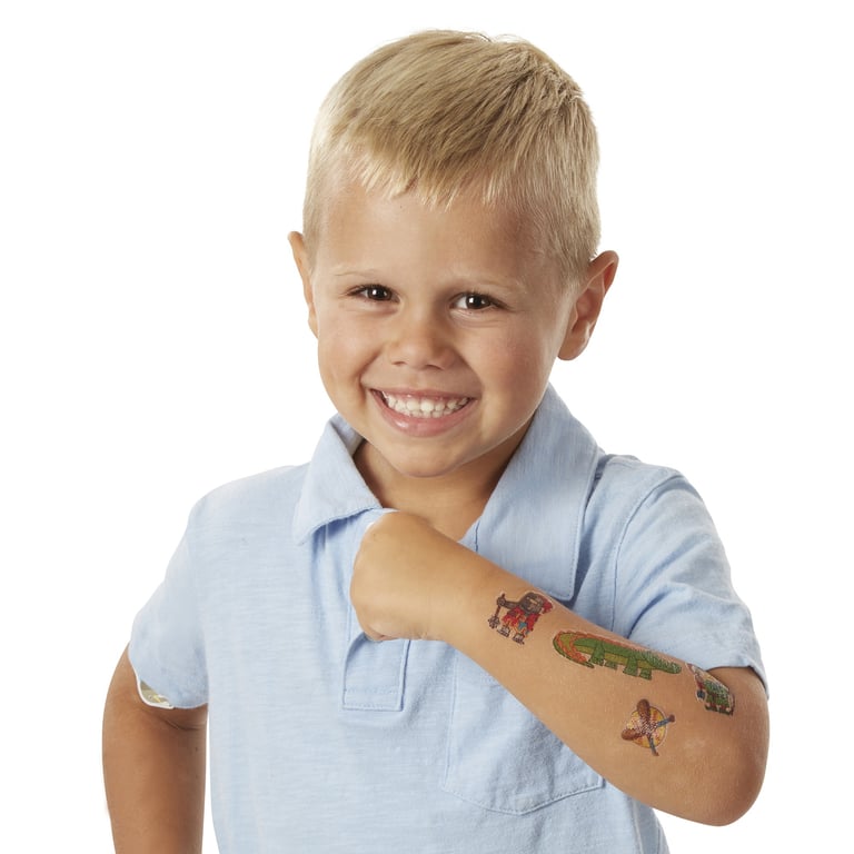 Blue Temporary Tattoos - Fun and Easy to Apply for Kids First Tattoos Experience