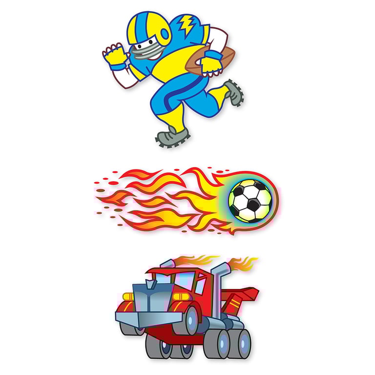 Blue Temporary Tattoos - Fun and Easy to Apply for Kids First Tattoos Experience