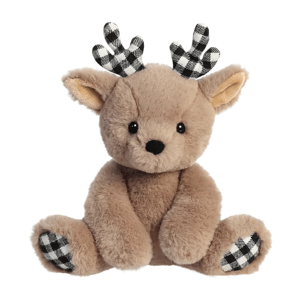 Taupe Reindeer Plush Toy - Soft and Cozy Holiday Decoration