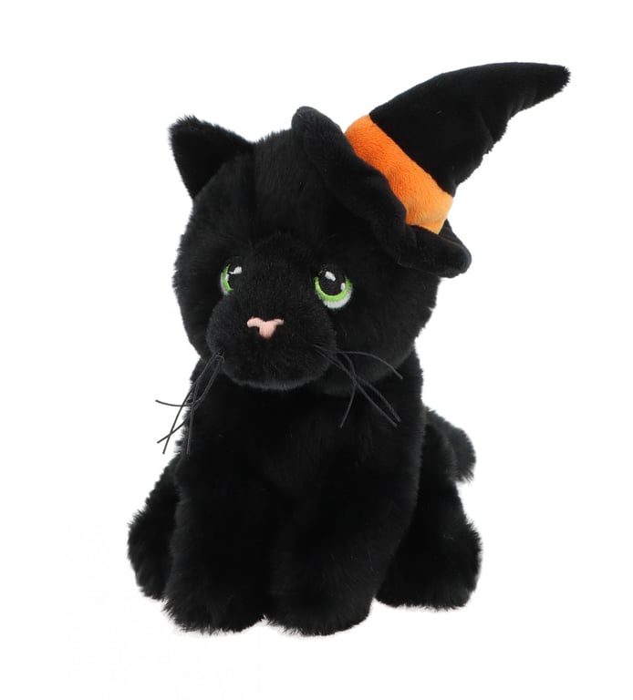 Keeleco Black Cat with Witch Hat 15cm Decorative Figurine - Halloween Home Decoration