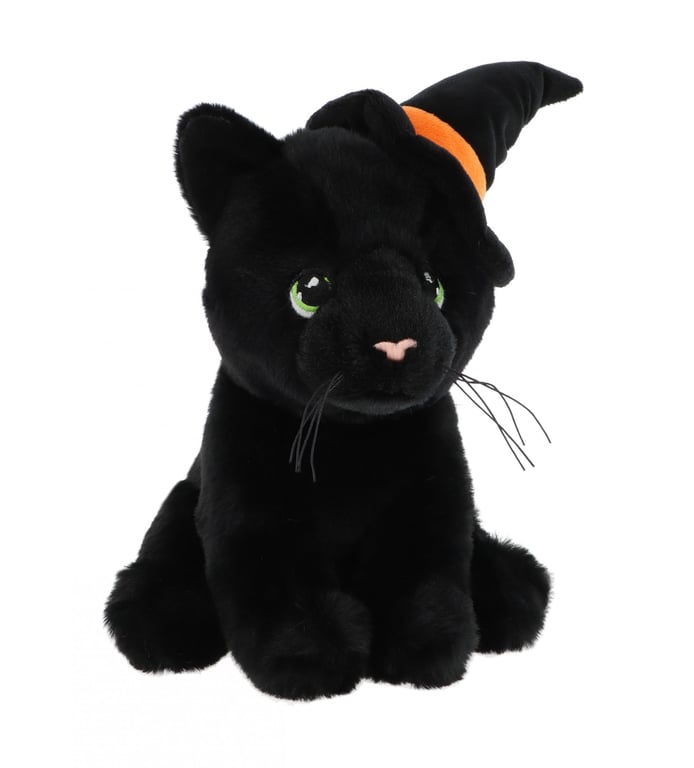 20cm Keeleco Black Cat Decoration with Witch Hat Home Halloween Decor