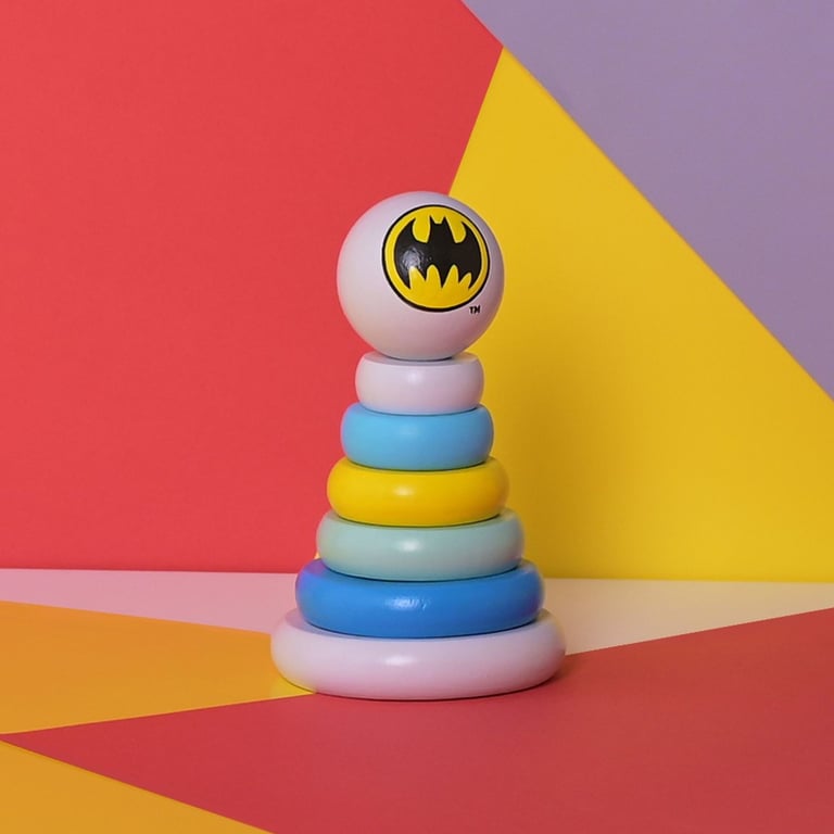 Warner Bros Batman Wooden Stacking Toy - Engaging Superhero Playset for Kids