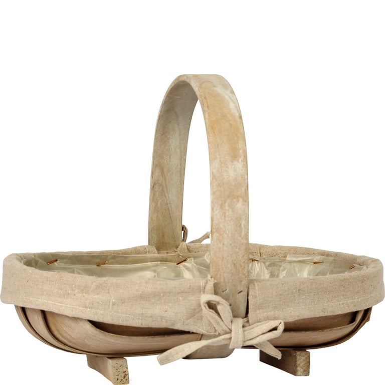 Softwood La Riviera Rustique Trug Basket - Handwoven Outdoor Storage Basket for Home & Garden